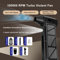 Ventilateur turbo multifonctionnel rechargeable haute vitesse, souffleur d'air pour le nettoyage des aérations de voiture, le démarrage des barbecues et des feux de bois