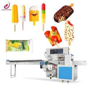 JUYOU New Automatic Small Food Powder Ice Cream Popsicle Packing Machine Horizontal Wrapping Labeling Ice Lolly Pillow Bag Pouch