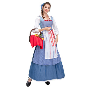 Disfraz de Sirvienta para Mujer, Vestido Largo con Delantal a Cuadros Azules, Disfraz de Fantasía para Halloween, Cosplay - Product Image 2