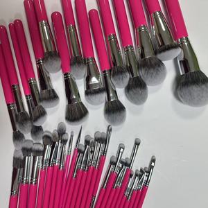 ชุดแปรงแต่งหน้าแบบออลอินวัน40ชิ้นแปรงผมสังเคราะห์แน่นสีแดงกุหลาบแปรงแต่งหน้าฮาโลวีน - Product Image 4