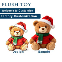 Ours en peluche personnalisé d'usine, mignon ours de Noël, jouet en peluche avec logo personnalisé, décoration de Noël, jouet en peluche pour cadeau