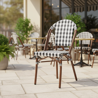 Chaise bistrot style français finition bambou – Siège extérieur polyvalent pour jardin, terrasse et lieux de restauration