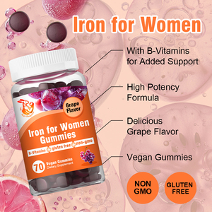 Gummies de fer pour femmes sous marque privée OEM avec vitamines et supplément de folate pour la santé globale et la promotion d'un système nerveux sain - Product Image 4