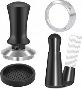 Kit d'accessoires pour expresso : Tamper calibré à ressort, outil WDT, ensemble de entonnoirs doseurs, compatible avec les machines à café Delonghi, en acier inoxydable - Product Image 1