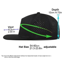 Gorra Snapback de 7 Paneles con Visera Plana, Malla Perforada con Láser, Transpirable, de Secado Rápido, Gorras Trucker con Logotipo Personalizado, para Deportes al Aire Libre, Venta al Por Mayor