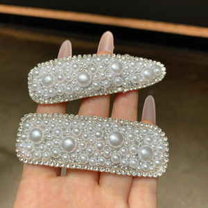 Perle strass femmes pince à cheveux doux femme Simple épingle à cheveux accessoires de cheveux mode Vintage géométrique métal Hairgrip - Product Image 2
