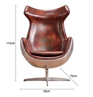 Chaise de bureau style loft industriel rétro chaise aviateur pour salon et bureau
