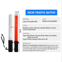 Bâton LED rechargeable étanche de 36 cm, lumière d'avertissement de sécurité pour la patrouille et les exercices d'incendie