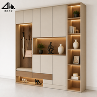 Meuble à chaussures modulaire moderne pour entrée avec miroir intégré et éclairage LED intelligent, armoire de couloir grande capacité et peu encombrante