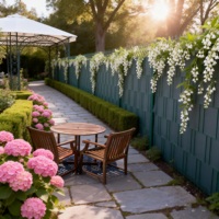Bande de protection de la vie privée en PVC découpable horizontale Kenda, résistante aux UV, couleur bambou, pour jardin, balcon, villa