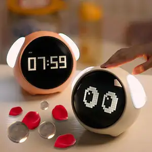 Jam Alarm Mini LED cermin meja, proyeksi lampu Digital Desktop elektrik dengan waktu proyektor jam alarm
