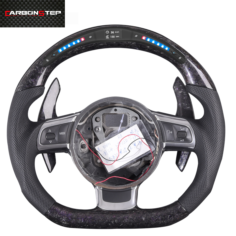 Светодиодное рулевое колесо из углеродного волокна, совместимое с Audi S3 S4 S5 RS3 RS4 RS5 RS6 RS7 R8