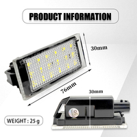 LED pour Renault Trafic MK3 Twingo MK2 MK3 Twizy Wind E4M numéro feux de plaque d'immatriculation