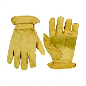 Gants de travail en cuir avec bracelet réglable, anti-coupure, anti-choc, anti-chaleur, texture intégrale, gants de sécurité polyvalents - Product Image 1