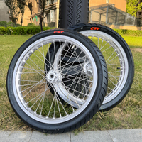 Jeu de roues Supermoto chromées argentées de 17 pouces, jeu de roues à rayons pour Surron Light Bee LBX Street