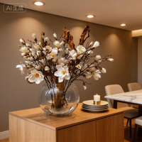 Décorations de plantes artificielles - Durables, écologiques, légères, en plastique, haute simulation, pour usage intérieur, pour Thanksgiving et Noël
