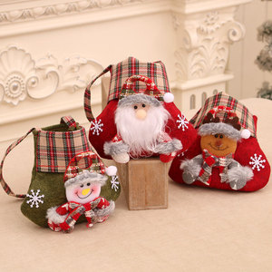 Nueva bolsa de dulces navideña con diseño de dibujos animados a cuadros, bolsa de regalo, bolsa de compras navideña, bolsa para manzanas, regalo de Navidad. - Product Image 3