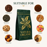 Prix d'usine – Sachet refermable en aluminium vert imprimé, sans valve, pour 250g de grains de café torréfiés, sac à café à fond plat