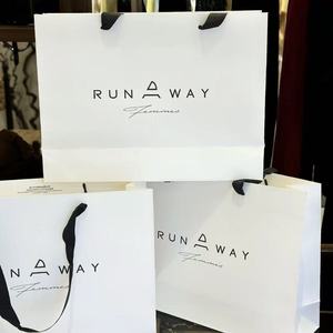 Vendite calde di alta qualità abbigliamento Shopping di lusso su misura lamina d'oro nastri Organza gioielli sacchetti di carta con il proprio Logo - Product Image 4