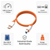 Cable USB 3.2 Gen 2 Tipo A Macho a Tipo B Macho, Cable de Datos de 10 Gbps para Equipos Industriales, Interfaz de Audio, Teclado MIDI