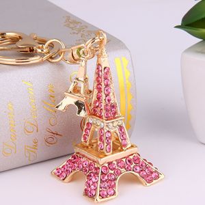Hàn Quốc Phiên Bản Sáng Tạo Rhinestone Paris <span class=keywords><strong>Eiffel</strong></span> Tháp 3D Kẽm Hợp Kim Kim Loại Carabiner Keychain Của Phụ Nữ Túi Mặt Dây Chuyền Vòng Quà Tặng - Product Image 6