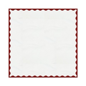 Handmade Scallop Embroidered Monogram <b>Linen</b>/Canvas Napkins & Placemats Wedding & Dinner <b>Table</b> <b>Cloth</b> Accessories - Product Image 4