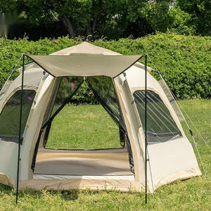 Tente familiale hexagonale portable et pliable Entai, en polyester imperméable, pour le camping en plein air, la plage, le glamping, ouverture automatique rapide - Product Image 2