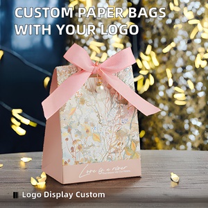 Customize Promotional Business Gifts Recyclable Foldable Coated Paper Bags for Wedding Favors Candy <b>Box</b> Birthday Party Food - Product Image 2