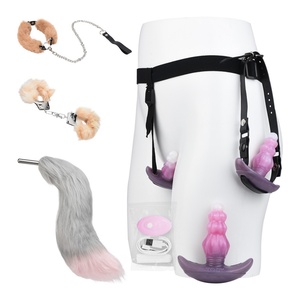 Silicone Anal Plug with Sexy Tail for Cosplay Adult Sex Toys of Stainless Steel Anal Plug Massive Butt Plug Anal Fantasy <b>Dildo</b> - Product Image 6