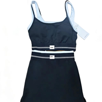 Ensemble de golf S5 deux pièces : haut uni, soutien-gorge de sport, short imperméable pour le yoga