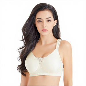 Soutien-gorge sans armatures sans coutures pour femme, bonnet complet, bordure en dentelle, bretelles réglables, non doublé, en coton élasthanne, taille basse, coussinets amovibles, usage quotidien - Product Image 4