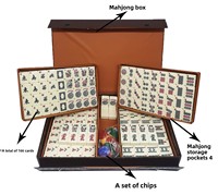 Jeu de tuiles de mahjong américain classique traditionnel blanc ivoire, style occidental, 30 mm, 166 tuiles de mahjong, coffret cadeau avec emballage en valise