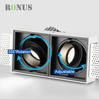 Projecteur de plafond sans garniture à trois têtes Dimmable vers le bas 18W * 3 lumière de calandre LED de tache d'hôtel