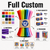 Bâtonnets de chenille colorés pour loisirs créatifs, fournitures d'art DIY, 100 pièces couleurs assorties, jouet éducatif créatif pour enfants, OEM