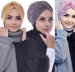 Turbante musulmán de algodón para mujer, hijab árabe, turbante para la cabeza, turbante indio africano, diadema giratoria, turbante para mujer - Product Image 3