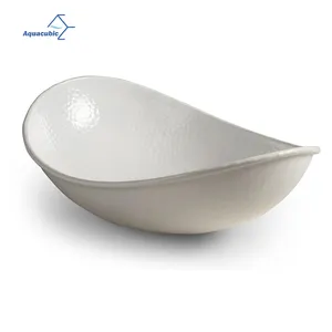 19 Zoll Schüssel Waschbecken Arbeits platte Eierform Kleines Waschbecken Weißmetall Waschtisch Schüssel über Theke Modern Art Basin