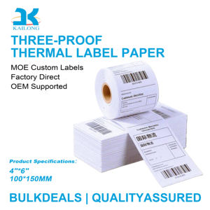 <span class=keywords><strong>Etiquetas</strong></span> de Papel Térmico 100x150mm Ecológicas y Duraderas para Logística, Envío y Guías de Paquetería, Soluciones al por Mayor de Alta Calidad Kailong - Product Image 1