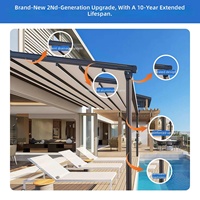 Auvent de jardin automatique rétractable en alliage d'aluminium, imperméable, en PVC, électrique, de haute qualité et durable