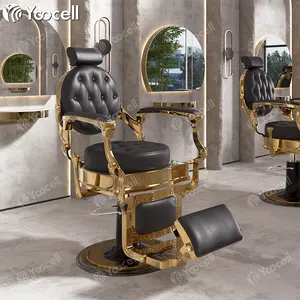 Yoocell, черная мебель для салона красоты, парикмахерское кресло, золотой парикмахерский стул, гидравлические кресла для салона