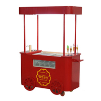 Vitrine à gelato, kiosque, congélateurs à sucettes glacées, chariot de présentation de crème glacée italienne à poussée manuelle