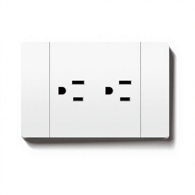 US Six-hole PC Plate Double 3 Pin Canadian Wall Switch Socket 2 Outlets Plastic Power Outlet American Wall Switch Socket