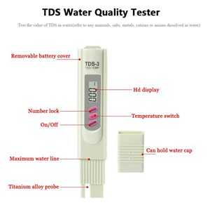 Großhandel OEM/ODM Tragbares Stift-Typ TDS-Messgerät mit 0-9990ppm Messbereich und 2% Genauigkeit für Trinkwasser Neutral - Product Image 2