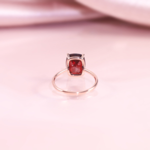 Joyería de calidad garantizada al por mayor cojín 8x10mm 4,67ct granate personalizado sólido <span class=keywords><strong>oro</strong></span> rosa <span class=keywords><strong>10</strong></span> quilates anillo de <span class=keywords><strong>oro</strong></span> para mujer - Product Image 5