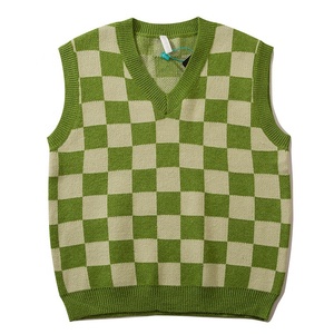 Gilet en maille Jacquard pour hommes, chandail personnalisé en coton tricoté pour adolescents, offre spéciale - Product Image 3