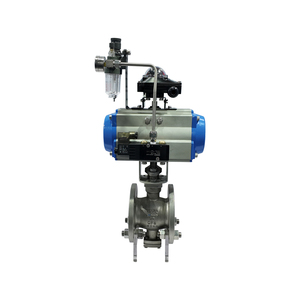 Válvula de Bola Neumática de Acero Inoxidable con Extremo Bridado, Actuador de Doble Acción, Cierre Automático para Tuberías de Agua, Petróleo y Gas - Product Image 1