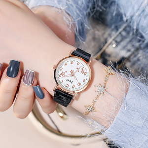 2026 New Women's Quartz <b>Watch</b> Simple Ultra-thin Stylish Floral Pattern <b>Watch</b> - Product Image 5