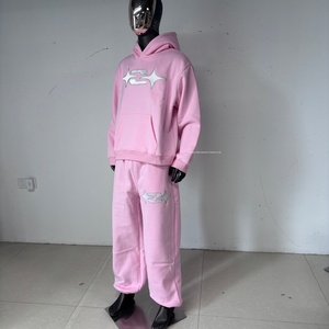 PT1297 Pantalon de <span class=keywords><strong>jogging</strong></span> en coton polaire personnalisé Pantalon de survêtement baggy à jambes larges pour femmes surdimensionnées à revers - Product Image 6