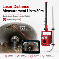 Périscope sans fil portable QV avec caméra PTZ à vision nocturne et télémètre laser pour l'inspection des fosses d'égout souterraines