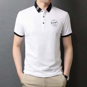 Deux Tons Couleur Broderie Patchwork Bouton Cou Casual Marque Golf Sport Wear Hommes Polo Shirt pour Hommes Polo - Product Image 2