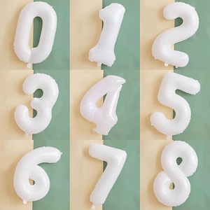 Caramelo de <span class=keywords><strong>avena</strong></span> crema marrón colores Digital 0-9 de globo de helio para bebé ducha cumpleaños boda San Valentín decoración suministros - Product Image 5